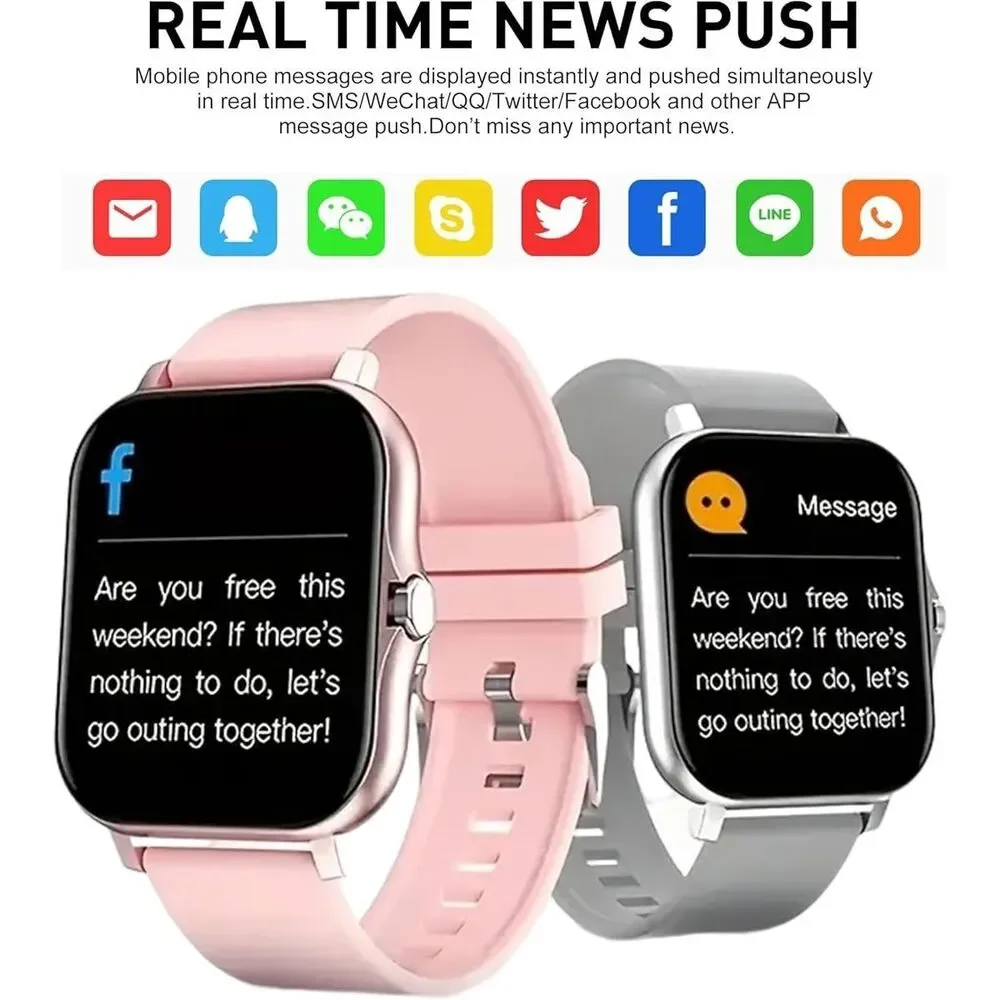 Doviico Smart Watch V13 Touchscreen Fitness Tracker, Receive Calls Grey Color
